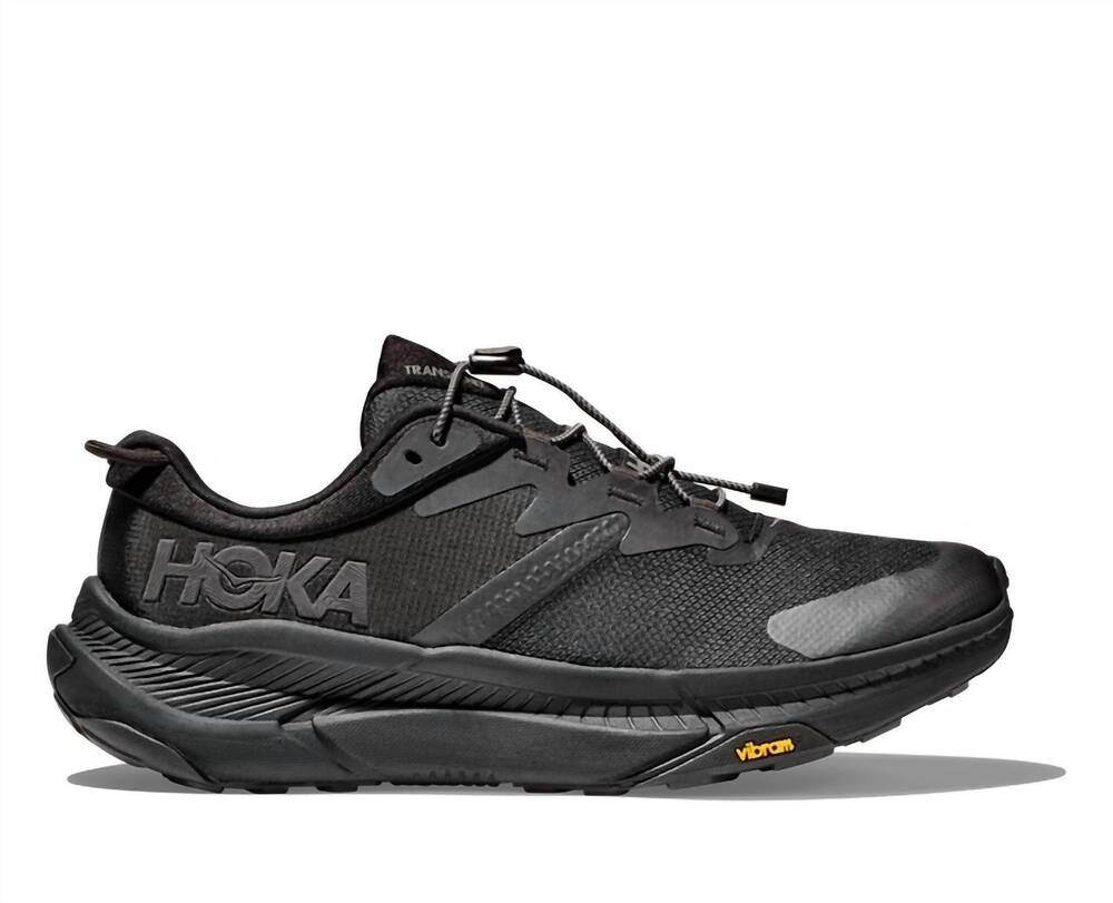 NEW HOKA men's transport running shoes in black/black